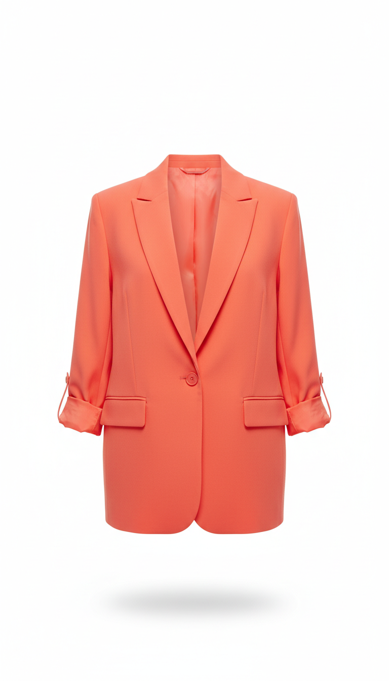 Vivid Coral Relaxed Blazer